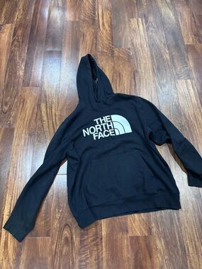 The North Face Black Hoodie with White Logo